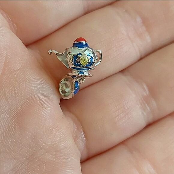 925 Sterling Silver Tea Time Charm - Picture 5 of 8